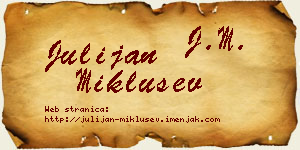 Julijan Miklušev vizit kartica